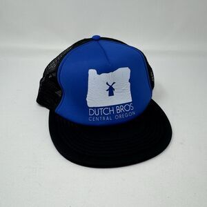 DUTCH BROS‎ Trucker Hat CapBlue Black Mesh Adjustable Coffee,Dutch Brothers